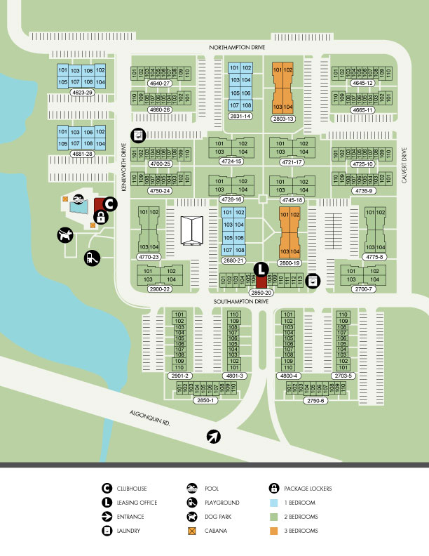 Willow Bend Apartments Rolling Meadows, IL Floor Plans
